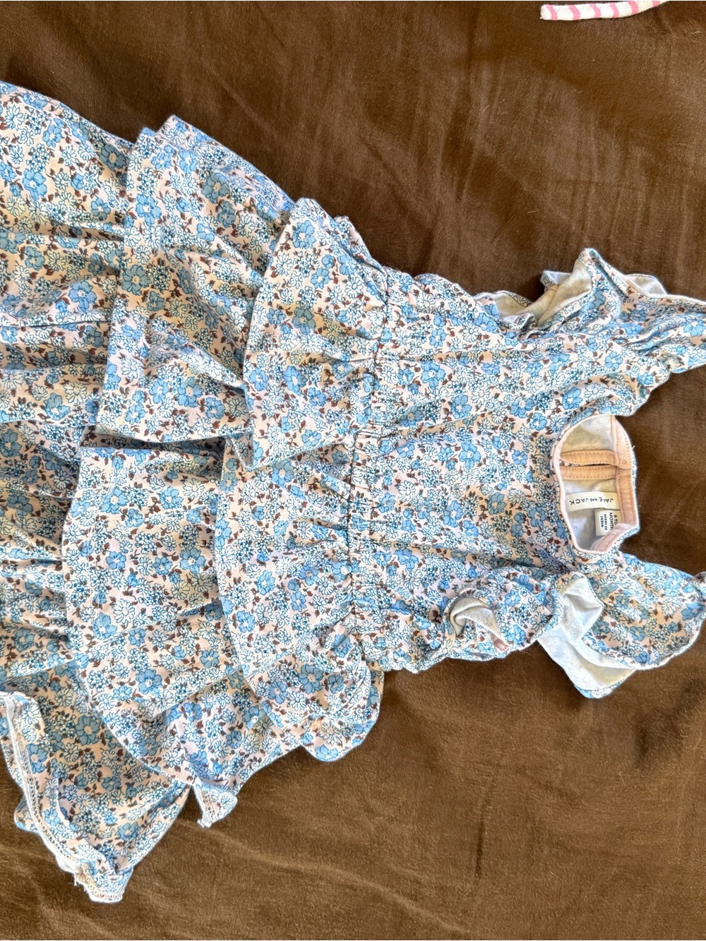 Janie and jack Blue Floral Ruffled Dress
